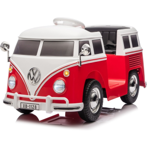 Volkswagen T1 Classic Bus, 12 Volt Kinderauto Met Rubberen Banden En Meer!