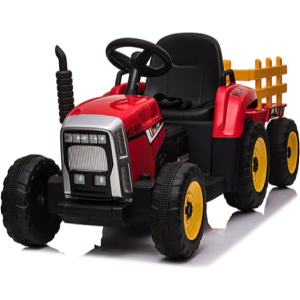 Tractor Rood, 2X 12 Volt Motoren, Elektrische Kindertractor.